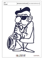 Saksofon boyama sayfaları